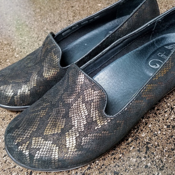 Dansko Olivia Bronze Snake Leather loafers - Picture 1 of 8